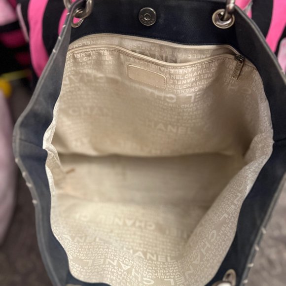 Chanel No. 5 Cruise Line Heavy Blue-Grey Canvas Super Good Condition - Picture 4 of 11